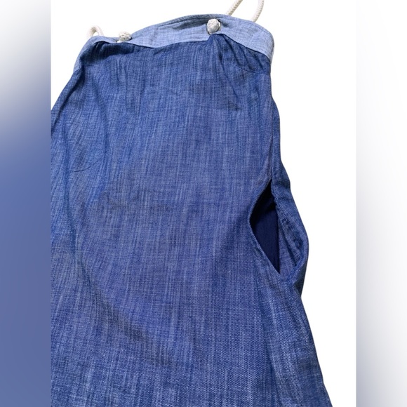 Anthropologie Amadi Denim Mini Sun Dress Rope Straps Side Pockets Size XS - Picture 5 of 7